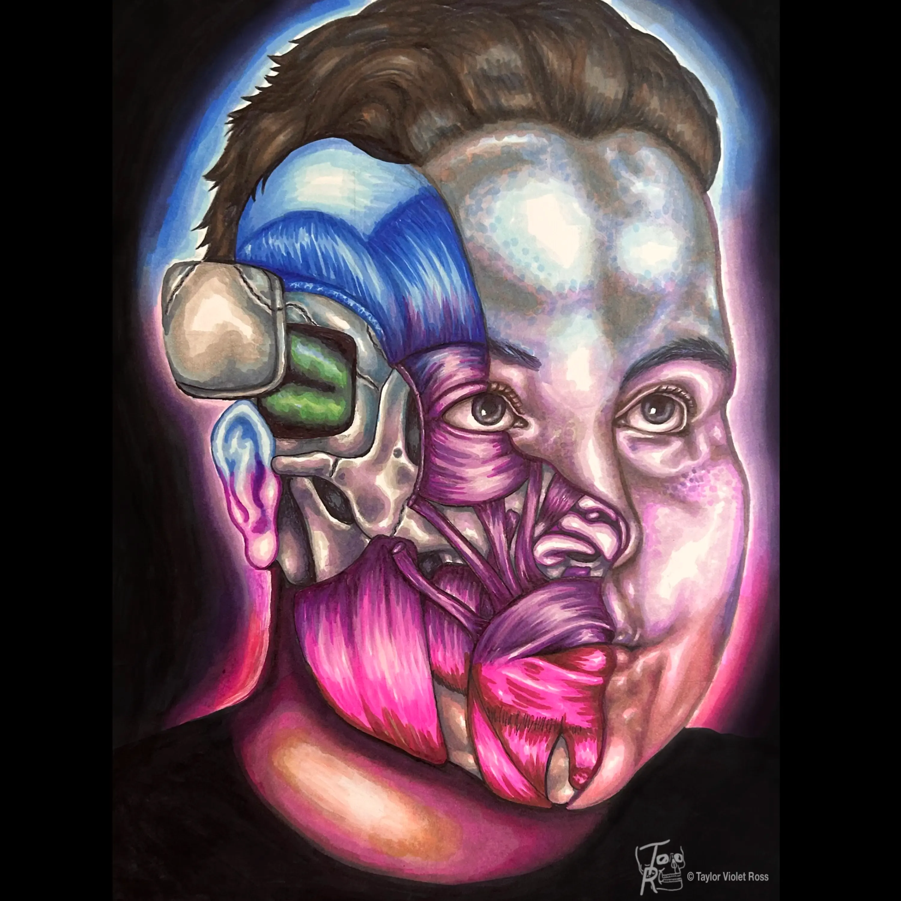 An image containing an illustrated woman approximated from a skull of a woman from Leith, Edinburgh