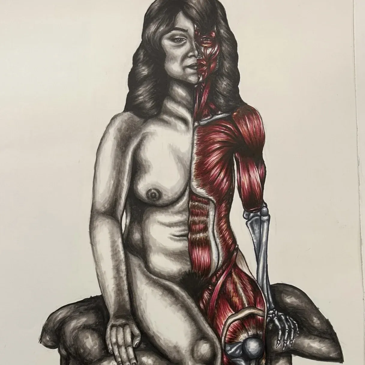 An image containing an illustrated woman approximated from a skull of a woman from Leith, Edinburgh